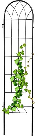 Gartenspalier Für Kletterpflanzen, Dekorativer Sichtschutz, Metall Gartendekoration, 150 X 33 cm, Für Drinnen Und Draußen, Blumen, Obst, Gemüse (Schwarz/Weiß) (Color : Black, Size : 180x33cm)