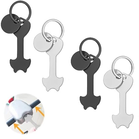 Asheyya 4 Set Trolley Key Release Tool, Stainless Steel Removable Shopping Trolley Token