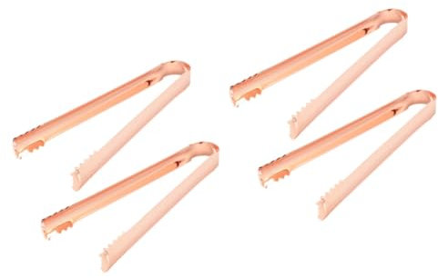 Alipis 4pcs Cooking Food Tongs Kitchen Tongs Ice Stainless Steel Food Folder Bread Clip Serving for Bar Home