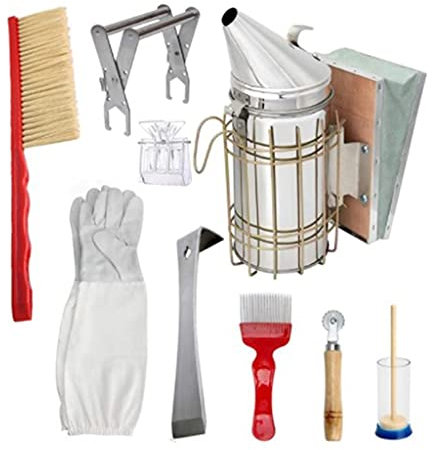 JOERBABU Imkerbedarf Werkzeuge Smoker Pinsel Handschuhe Schaber