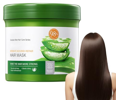 Haarmaske, 500g Aloe Vera Haarmaske, Repariert Trockene, hair mask | krause und Gespaltene Haarspitzen, Feuchtigkeitsspendend, Glättend & Pflegend
