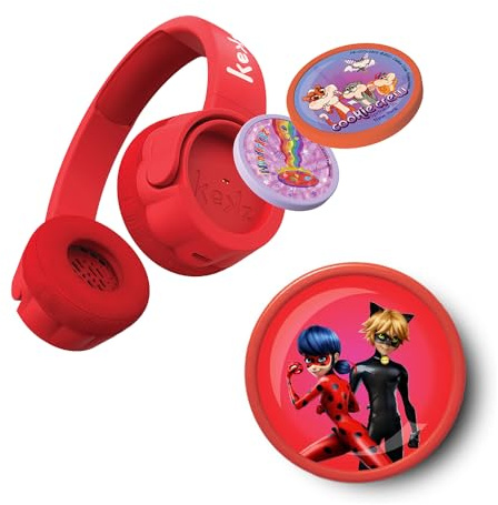 Kekzhörer Rot: Inkl. Miraculous + Cookie Crew Hörspiel, Wunderkekz | Kekz Starterset Premium, inkl Sammelbeutel, Kopfhörer für Kinder ab 3 Jahren, für unterwegs und zuhause, Reisen mit Kindern