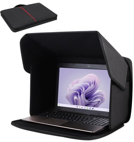 TXIYEAN Laptop solskydd, lätt bärbar dator solsken sköld integritetsskydd för arbete utomhus, laptop solhuva vikbar och bärbart skyddande skydd laptop huva yttre bländning 14 tum (patent väntande)