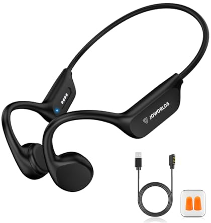 JOWORLDS Open Ear Headphones Wireless Bluetooth, IP68 Waterproof Bone Conduction Headphones Bluetooth, Earphones Wireless Bluetooth, Sports Headphones for Running Swimming, 10 Hours Continuous Music