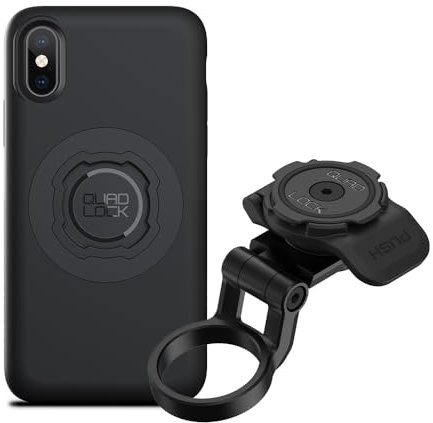 QUAD LOCK Vorbaukappe (Verstellbar) Fahrradhalterung Kit mit MAG Handyhülle für iPhone X/XS