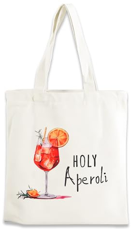 ZoeWei Aperol Spritz Tasche, Aperol Geschenk Holy Aperoli Jutebeutel 40x35cm Baumwolltasche Aperoli Geschenk Einkaufsbeutel Tote Bag Geschenk für Aperol-Liebhaber