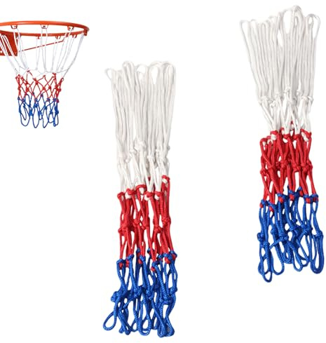 2 Stk Basketball Netz Wetterfest,Basketballnetz Outdoor,Standard Größe Basketballkorb Netze,Replacement Basketballnetze,Ersatz Dauerhaft und Alle Wetter Ballnetz für Wandmontage Basketballkorb Outdoor