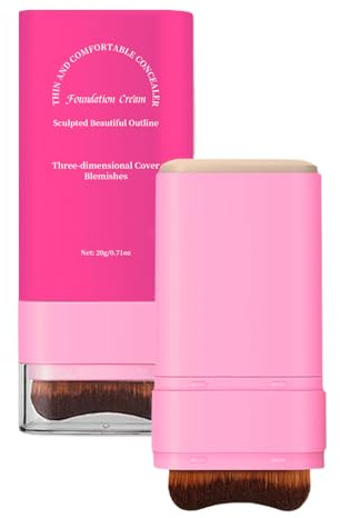 GkgWuxf Maquillaje Base en Barra, Cobertura Total Impermeable Corrector en Barra, Corrector de Doble Punta 20g para Imperfecciones, Iluminador y Contorno Natural