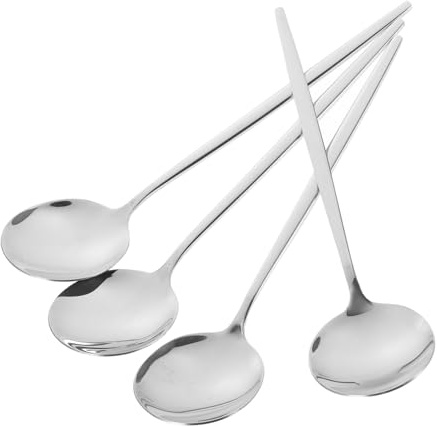 TOPPERFUN 4 pezzi Cucchiai in Acciaio per Gelato e Dessert Cucchiai Western Resistenti e Facili da Adatti