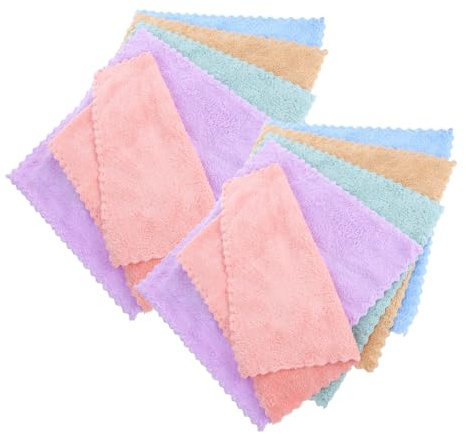 DECOMELODY 10 Stück Teiliges Waschhandschuh Feiner Mikrofaser Weiche Gesichtstücher und Makeup entferner Sanfte Reinigungstücher für Gesicht und Hände in Farben Langlebig und Vielseitig