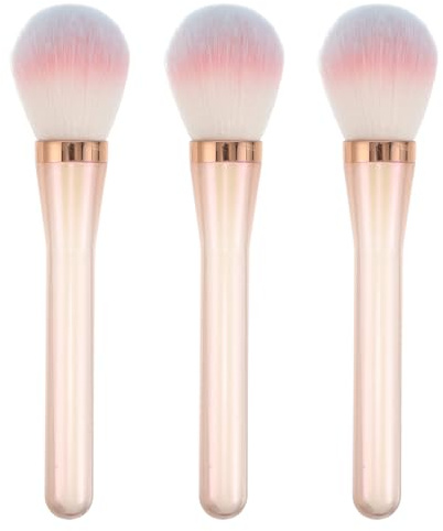 TEHAUX 3 Piezas Brochas de Maquillaje Coloridas Brocha para Polvos Sueltos y Base de Maquillaje Herramienta para Iluminar y Difuminar el Contorno Facial para Viaje
