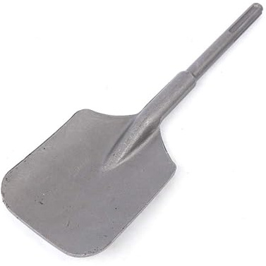 Clay Spade for Breaker, 5 Pit Shovel Chisel Bit, Heavy Duty Jack Hammer Spade Point, Long Shank Large Flat Chisel Tool, Clay Spades Chisels Bit with Storage Box, 13*40cm, for Shoveling Soil Trenching