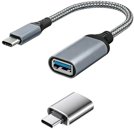 kwinfei 2 Piezas Adaptador USB C a USB 3.0 OTG, Adaptador USB C a USB, Adaptador USB A Tipo C, Adaptador USB A USB C de Alta Velocidad 5Gbps, Compatible con Smartphone 17/16/15 Series, Galaxy S23/S24