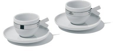 Alessi MMI10SET Babette Set bestehend aus Zwei Mokka-Obertassen und Untertassen