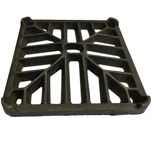 5 x 5 127mm x 127mm 9mm thick Square Cast Iron Gully Grid / Grate Heavy Duty Drain Cover Black Satin Finish