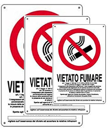 IRPot - 3 X CARTELLI DIVIETO IN PVC  VIETATO FUMARE  P0024720 SEGNALETICA