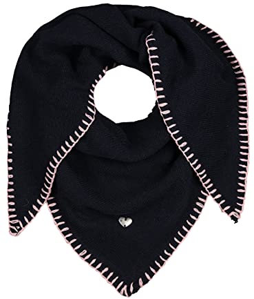 Zwillingsherz Foulard triangulaire en cachemire et laine pour enfants Foulard en cachemire de qualité supérieure avec bord fluo rose Foulard multifonction pour l'été, l'automne, l'hiver., Bleu