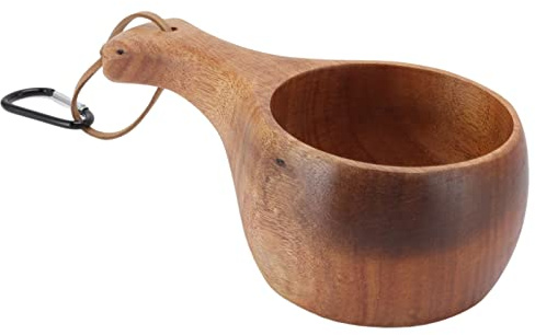 TOPINCN Coffee Cups Mugs Nordic Style Wooden Mug Outdoor Camping Hiking Drinking Cup Portable for Coffee Tea Milk Camping Mugs