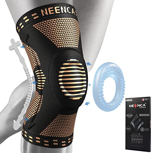 NEENCA Copper Knee Brace for Knee Pain, Knee Support with Patella Pad & Side Stabilizers, Compression Knee Sleeve for Sport, Workout, Arthritis, ACL, Joint Pain Relief, Meniscus Tear