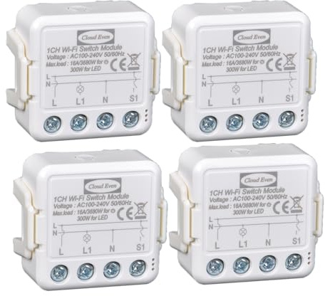 Cloud Even Intelligenter Lichtschalter, Smart-Modul, Wi-Fi-Schalter, App Smart Life, 3 Arbeitsmodi, mit Alexa Kein Hub erforderlich, Mini-WiFi-Relais (4)