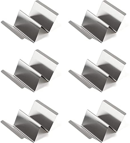 Porta Taco - Set di 6 supporti per tacos in acciaio inox con maniglia, ogni porta può contenere fino a 2 tacos, adatto per forno, griglia e lavastoviglie (set di 6)