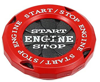 X AUTOHAUX Auto Startknopf Abdeckung Spin Ignition Schutzkappe Schwarz Rot