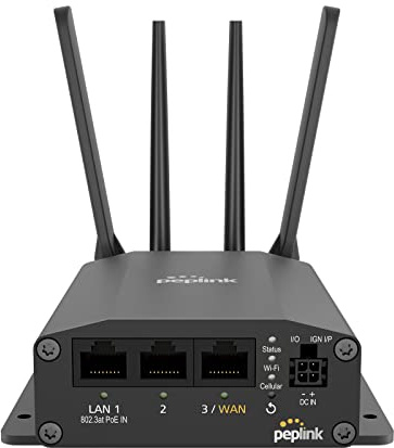 Peplink Cellular Router MAX BR1 Mini - LTE (CAT 7) WiFi Router | LTE Cellular Modem | 3 Ethernet LAN, Built-in WiFi | Redundant SIM Slots, Built-in eSIM | Upgradeable to Dual WAN | VPN capable