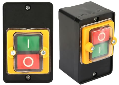 AC220 V/380 V 10 A Interrupteur à Pression Marche/Arrêt Étanche pour Scie Circulaire de Table, Perceuse, Table de Fraisage, Scie à Ruban
