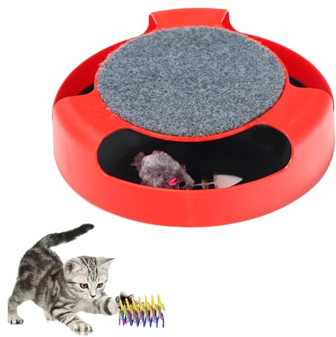 JoyPatas Juguete Interactivo para Gatos - Atrapa al Ratón (Rojo)