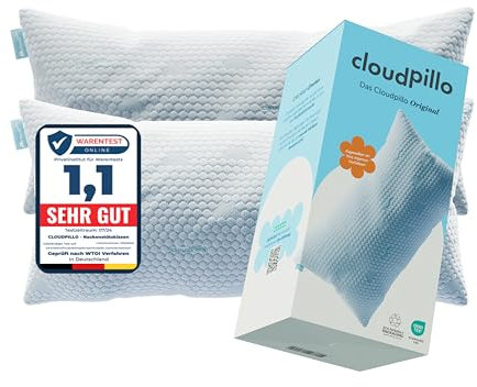 Cloudpillo Memory Foam Pillow - 2er-Set Premium Kissen, Höhenverstellbar, 40x80 cm, Ergonomische und Hypoallergene Kopfstützen