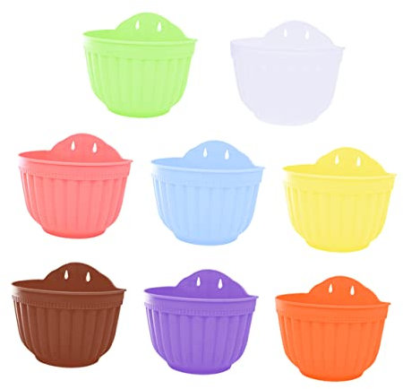 Happyyami 1 Satz Blumentopf Fensterdeck-Pflanzgefäß Wandpflanzgefäße bürodeko büro Dekoration Kleiderbügel Vase saftiger Pflanzentopf Topf für hängende Pflanzen Kräuter Korb Combo-Platte