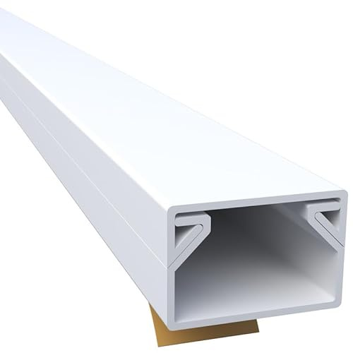 CILSON Kabelkanal, 15x10 mm, 10x2 m, Weiß, selbstklebend | PVC, UV-beständig, Innen & Außen, 10 Stangen à 2 m = 20 m, Made in Germany