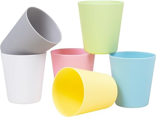 HEKU Mehrweg-Trinkbecher 6er Set in Pastell, 0,2L I Aus PP-Material I Leicht & Robust I Spülmaschinen- & Mikrowellengeeignet, Pastel