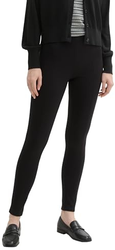 TOM TAILOR Pantalones Treggings para Mujer de Longitud de Ancle, 14482 Deep Black, 40W / 28L