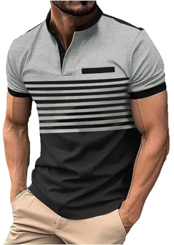 Polo Homme Manches Courtes Tee Shirt Blanc Bleu Rouge Sport Vêtements Gris XL