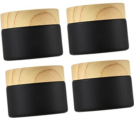 Mikinona 4 Pièces Pot à Crème Verre Petit Pot Petite Bouteille Récipient Pour Crème De Voyage Lotion Hydratante Masque Etc
