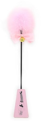 Tplkxurib Feder Tickler Peitsche Leder Paddel Necken Paddle Erotik Flogger Bondage Spanking Massage Cosplay Rollenspiele Sklavin Fetisch Sexspielzeug für Frauen Männer und Paare Extrem,Rosa