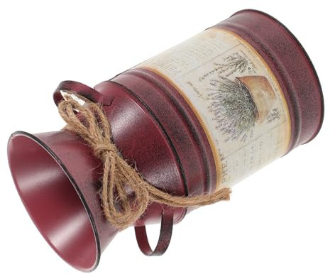 Amosfun Blumeneimer Aus Zinn Desktop-blumentopf Blumenvasen Moderne Einrichtung Kreative Pflanzenvase Bücherregal-dekor Pflanzen-Retro-Halter Moderne Inneneinrichtung Milchkanne Eisen