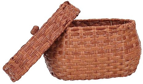 COLLBATH Cesta De Huevos De Gallina Mediana De Imitación Mimbre, Contenedor Decorativo Artesanal, Almacenamiento Multifuncional para Cocina y Hogar, Cestería Vintage Sin Tapa