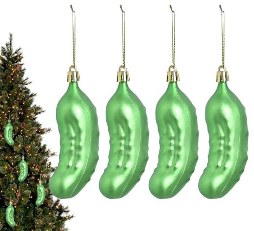 Ylnailky Weihnachtsbaum-Gurken-Ornament – lustige Weihnachtsbaum-Ornament Gurke – Weihnachtsgurke Baumschmuck, traditionelle grüne Gurken, Feiertags-Ornamente, Dekoration für Weihnachten