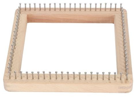 plplaaoo Professionelles Strickbrett aus Holz, handgefertigt, zum Weben, Mützen, Schals, Schals für Kinder und Erwachsene, 20 x 20 cm, multifunktional, Haken-Design, stabiles Material, 20 x 20 cm