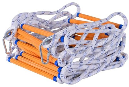 ÉChelles de Secours, Echelle de Cordes 5M Echelles de Corde de Sécurité Portable éChelle Pliante avec 2 Crochet for fenêtre Balcon et Garde-Corps for Adulte Enfants(131FT/40M)