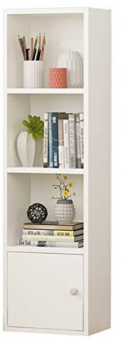 Kinder-Bücherregal aus Holz mit Türen und 6 Ebenen, platzsparendes Bücherregal in Weiß, Rosa, Buche und Grün