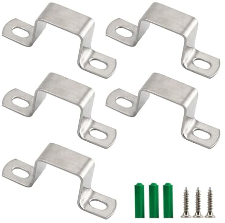 (5 pezzi) M100 x 50 mm Staffa per tubo quadrato in acciaio inossidabile 304 a forma di U, staffa in metallo per tubo flessibile con viti
