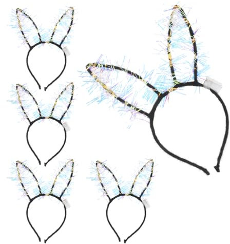 TOVINANNA Leuchtende Haarbänder Ohren Haarreifen Modisches Party-zubehör Glitzerndes Haarband-set 5-teilig