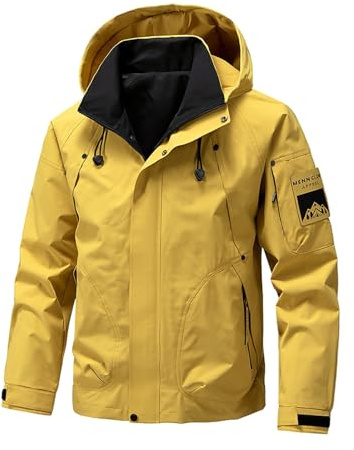 Generisch Jacke Herren Atmungsaktiv Allwetter Outdoorjacke Baseball Jacke Herren Baseball wasserdichte Radler Kleidung 2#ingwer L