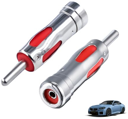 2 Stücke DAB Autoradio Antennenadapter DIN-ISO, DIN Male auf ISO Buchse, KFZ Antennenstecker Universal für DAB+ und FM Radio, 50Ohm Impedanz, Kompatibel mit Blaupunkt, RXD, IRD, Auto und Lkw Antennen