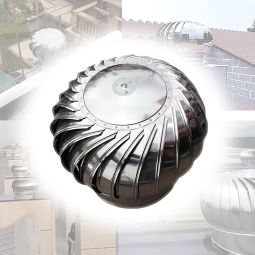 IMUNKT 110/150/160mm Comignolo Girevole Canna Fumaria Camino Cappello Testa in Acciaio Inox, Cappello Eolico per Estrazione di Fumi, in Acciaio Inox(350mm/14in)