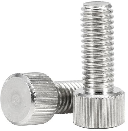 Supkancl 2/3 Stück Rändelschrauben mit zylindrischem Kopf, M2, M2,5, M3, M4, M5, M6, M8, Rändelschrauben aus Edelstahl 304, Werkzeug, runde Handeinstellschraube(12mm,M2-3Pcs)
