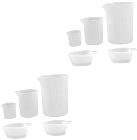 Angoily 2 Set Misurini Silicone Per Resina Epossidica Coppette Per Miscelazione Misurazione Precisa E Facile Per Diy Varie 5 Pezzi*2